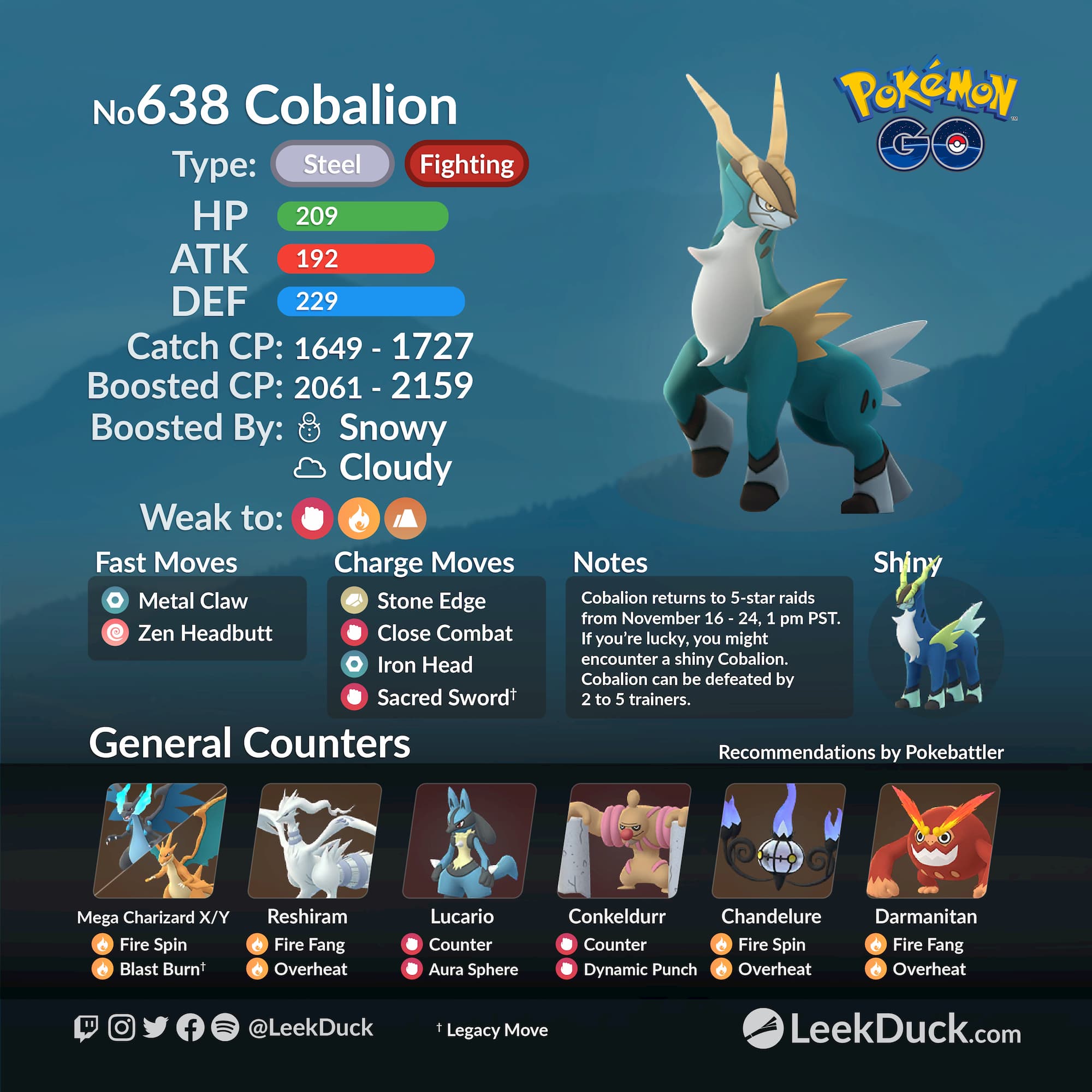 Cobalion, Terrakion & Virizion Raid Hour - Leek Duck | Pokémon GO News and  Resources